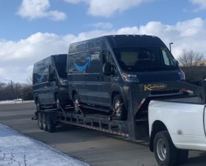 Amazon delivery fleet vans are delivered to auctions